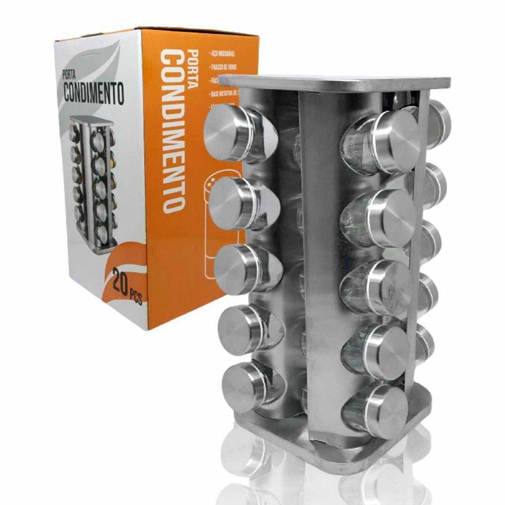 PORTA TEMPERO INOX 20 POTES