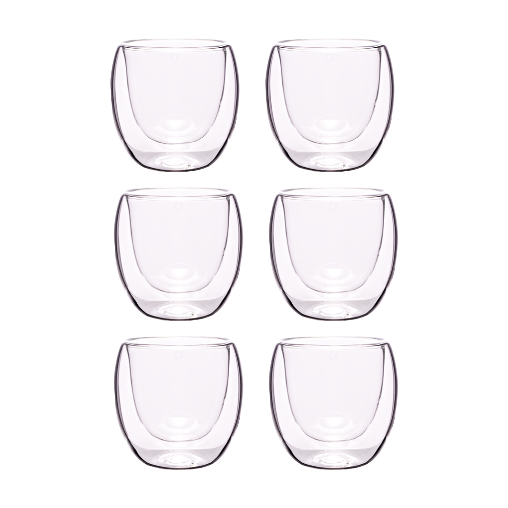 KIT 6 COPOS DE VIDRO DUPLO BISTROT 140ML