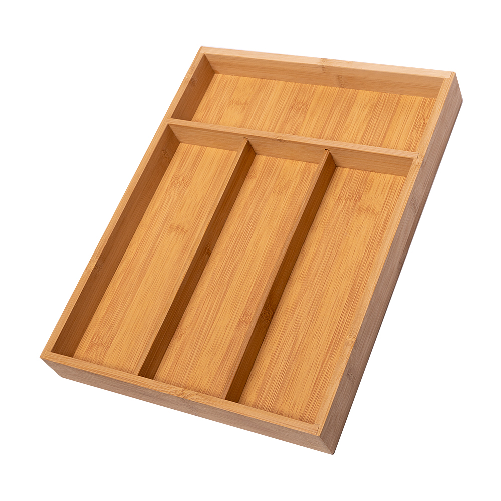 PORTA TALHERES BAMBU 4 DIVISÕES 33X25X4,5CM