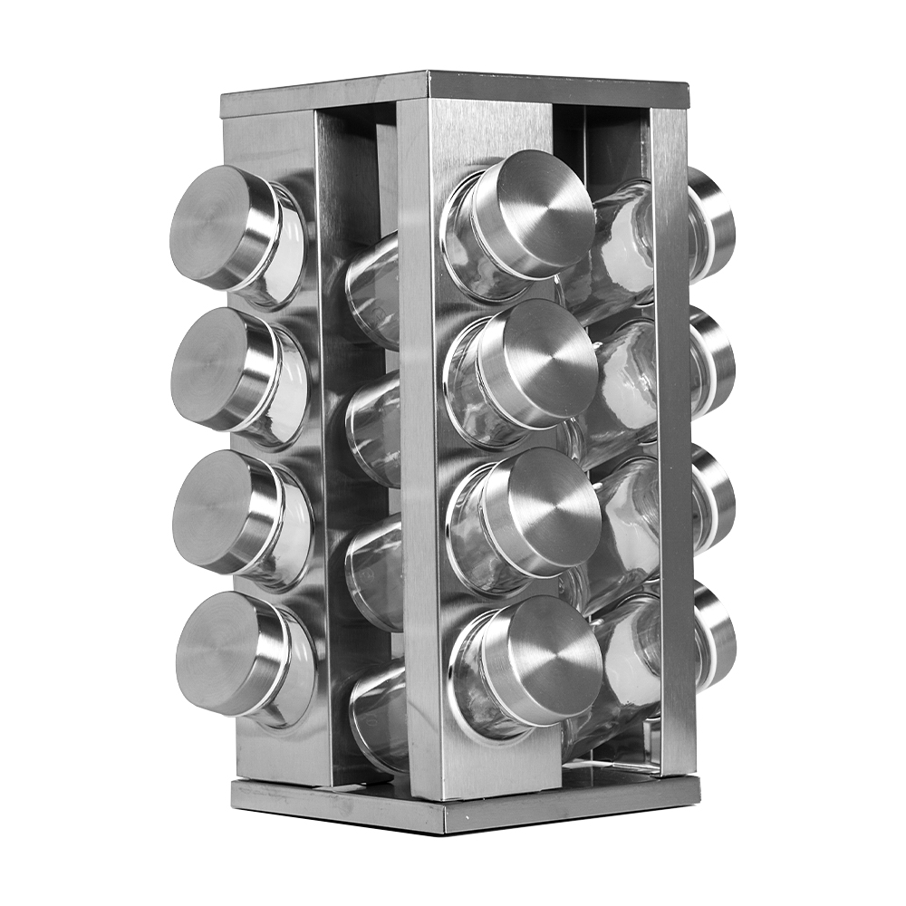 PORTA TEMPERO INOX 16 POTES (QUADRADO)